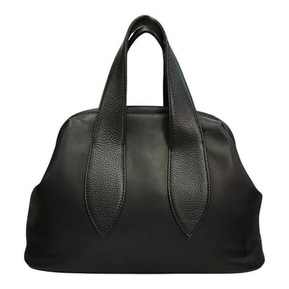 POMTATA ポンタタ FL TOTE M ハンドバッグ レディース レザー トートバッグ がま口 ブラック P2545 中古 T1