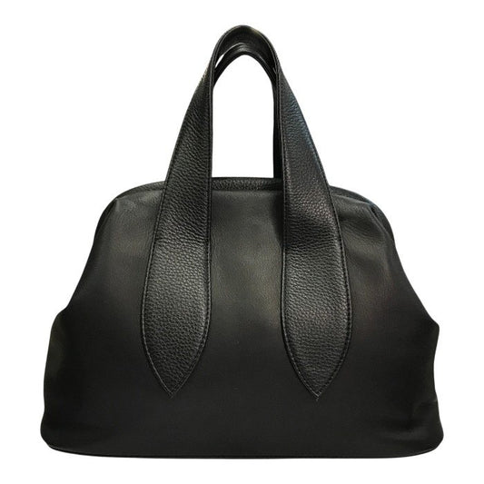 POMTATA ポンタタ FL TOTE M ハンドバッグ レディース レザー トートバッグ がま口 ブラック P2545 中古 T1