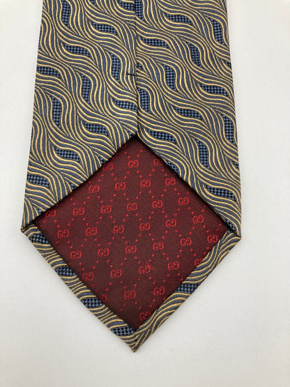 GUCCI グッチ 波模様 ネクタイ シルク100％ 中古 D4