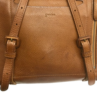 genten ゲンテン トスカ 封筒型 リュック レディース レザー 無地 B5収納可 フック付き ブラウン 中古 T1