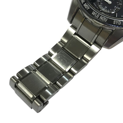 SEIKO セイコー BRIGHTZ ブライツ ワールドタイム 腕時計 メンズ ソーラー 電波 アナログ ブラック/シルバー 8B54-0BC0 中古 T1