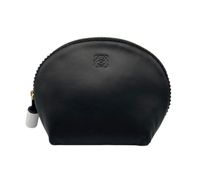 LOEWE ロエベ ナッパレザー 化粧ポーチ/コスメポーチ アナグラム ブラック 中古 D4