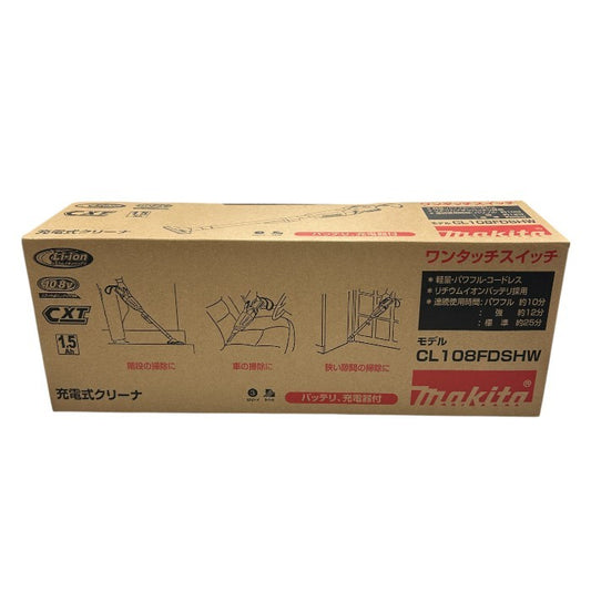 未使用品 マキタ コードレス掃除機CL108 カプセル式  標準25分稼働/充電22分 軽量定番モデル 10.8Vバッテリ充電器付 CL108FDSHW makita クリーナー 充電式 掃除 家電 中古 W４