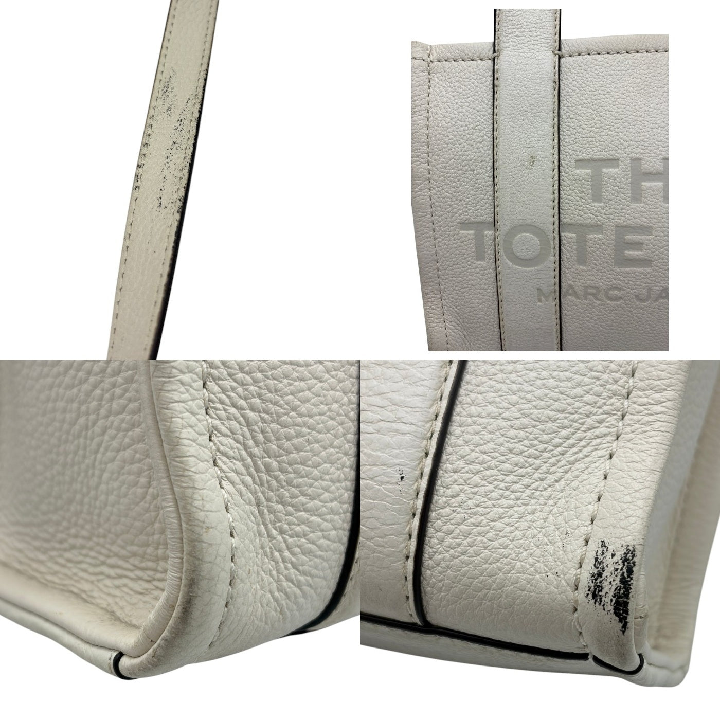 MARC JACOBS THE TOTE ミニ 2WAY バッグ ホワイト マークジェイコブス トートバッグ ショルダー ブランド レディース 中古 W４