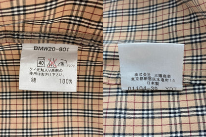 BURBERRY BLACK LABEL バーバリー ブラックレーベル ノバチェック 半袖シャツ サイズ3 メンズ BMW20-901 中古 D4
