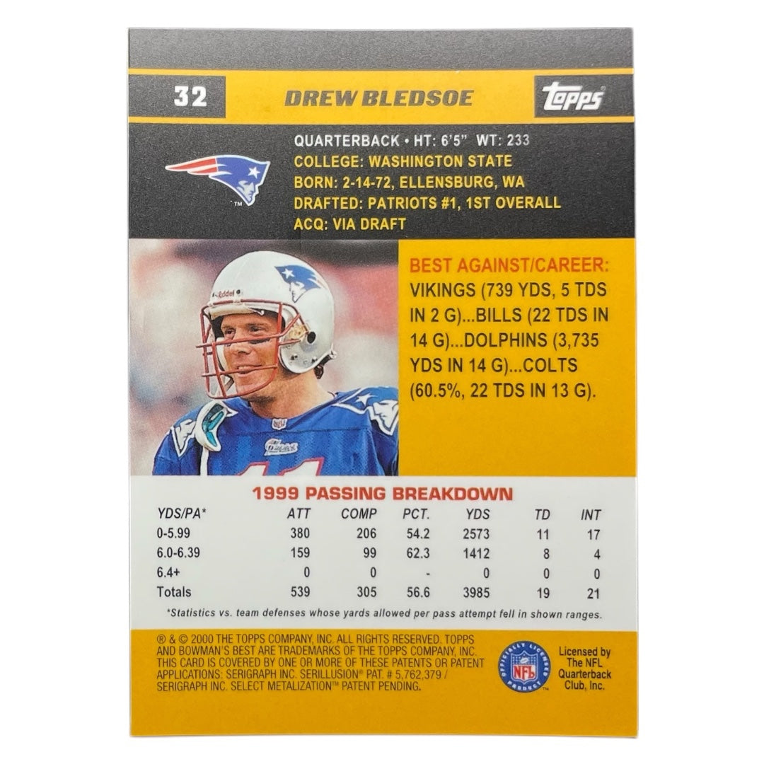 TOPPS NFLカード BOWMAN'S BEST DREW BLEDSOE NEW ENGLAND PATRIOTS #32 中古 IT2