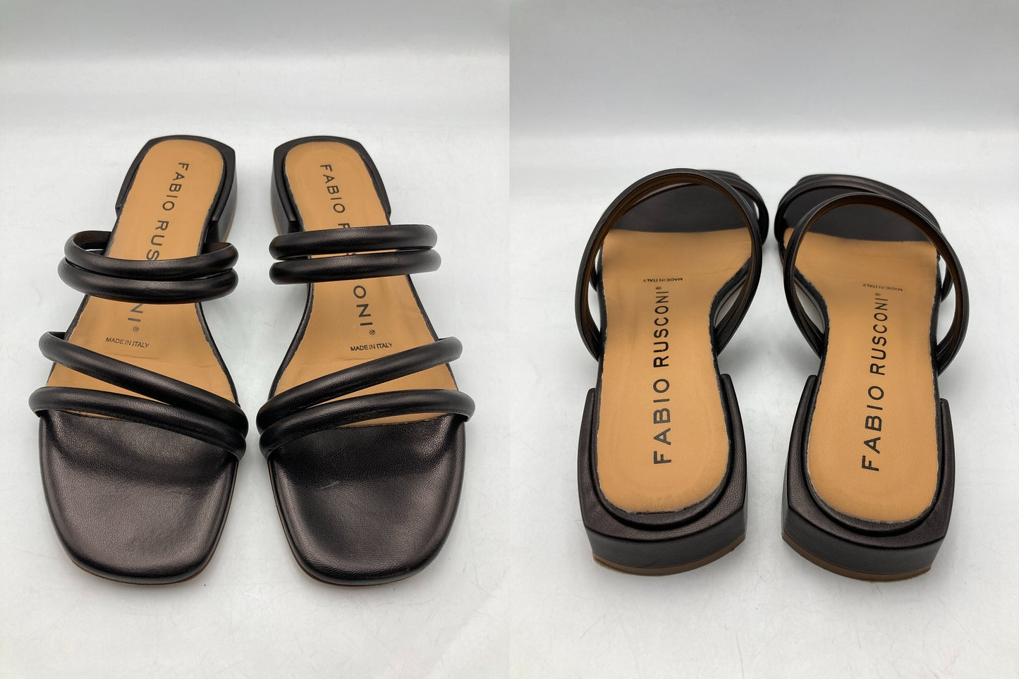 FABIO RUSCONI ファビオルスコーニ レザー クワッドラインサンダル サイズ37 中古 D4