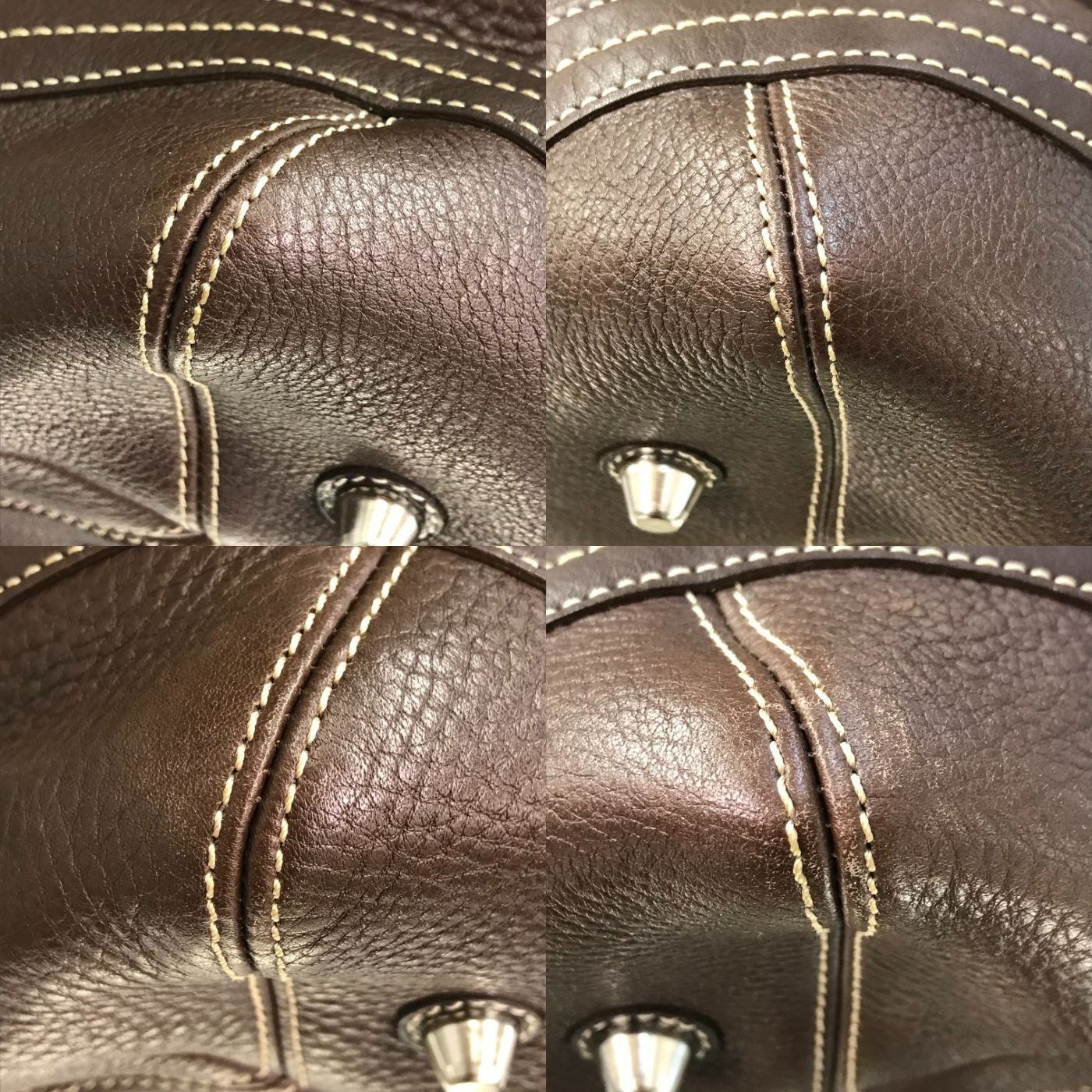 COACH コーチ ハンドバッグ レディース レザー セミショルダー ベルトデザイン ブラウン 02764 中古 T1