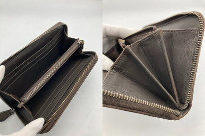 BOTTEGA VENETA ボッテガヴェネタ イントレチャート ラウンドファスナー長財布 中古 D4