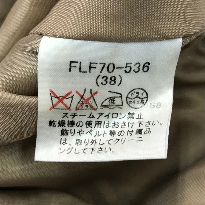 BUBERRY BLUE LABEL バーバリー スカート レディース 台形 ウール チェック柄 ベルト 膝丈 ベージュ 38サイズ FLF70-536 中古 T1