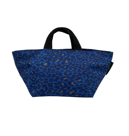 Herve chapelier エルベシャプリエ ナイロン 舟型 トートS ヒョウ柄 パンサー ブルー 中古 D4