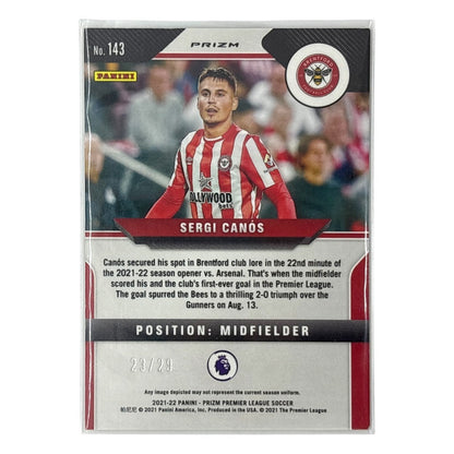 PANINI サッカーカード PRIZM PREMIER LEAGUE SERGI CANOS BRENTFORD /29 #143 中古 IT1