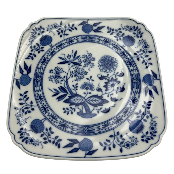 HUTSCHENREUTHER フッチェンロイター ブルーオニオン スクエアプレート24cm＆コーヒー ペア 洋食器 カップ＆ソーサー 皿 中古 W４