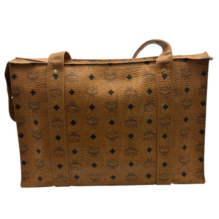 MCM エムシーエム ロゴグラム トートバッグ コニャック 鞄 ブランド レディース おしゃれ 総柄 中古 W４