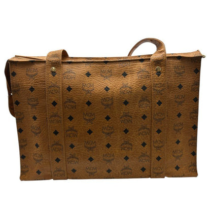 MCM エムシーエム ロゴグラム トートバッグ コニャック 鞄 ブランド レディース おしゃれ 総柄 中古 W４