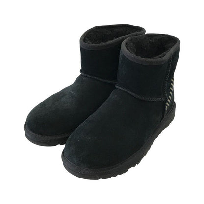 UGG アグ クラシック ミニ デコ スエード ブーツ メンズ レディース ステッチ ムートン スウェード ブラック 25cm 1115565 中古 T1