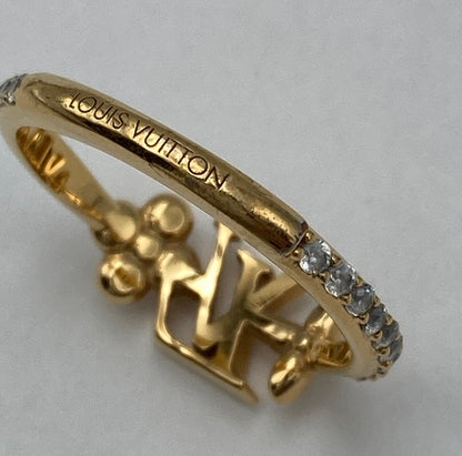 LOUIS VUITTON ルイヴィトン リング LV アイコニック M1461L サイズL ゴールドカラー 中古 D4