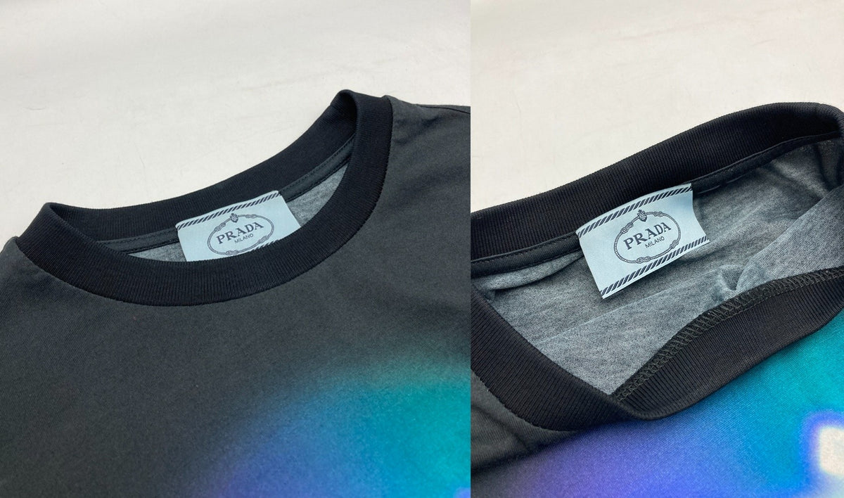 PRADA プラダ ネオン バナナトライアングル グラフィック プリントTシャツ サイズXS メンズ 中古 D4