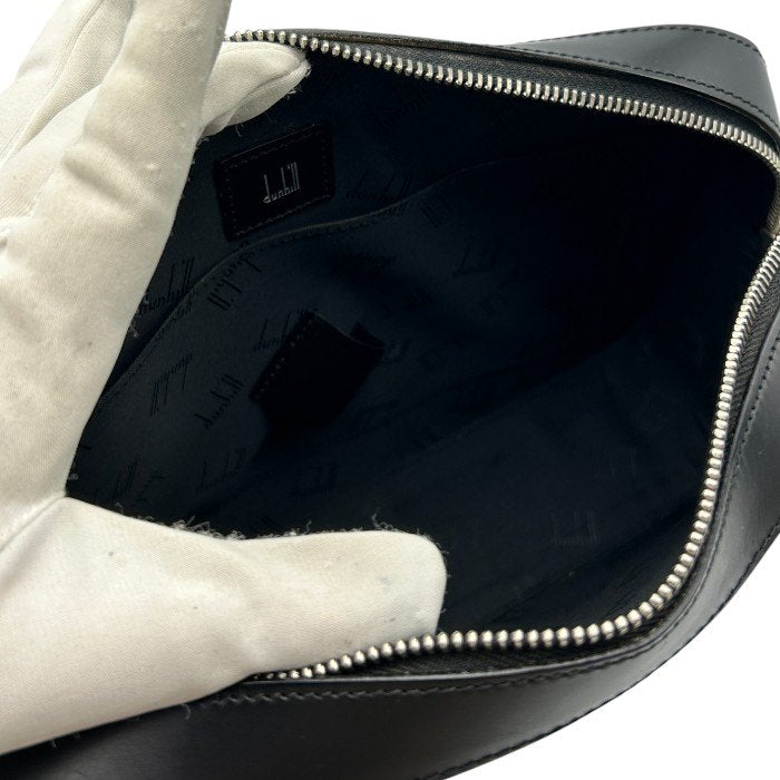 dunhill ダンヒル セカンドバッグ レザー ブラック クラッチバッグ メンズ お出かけ ブランド シンプル 無地 中古 W４
