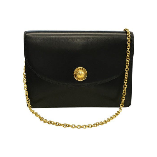 CELINE セリーヌ ショルダーバッグ レディース レザー ゴールドチェーン シンプル クラッチバッグ ブラック 中古 T1