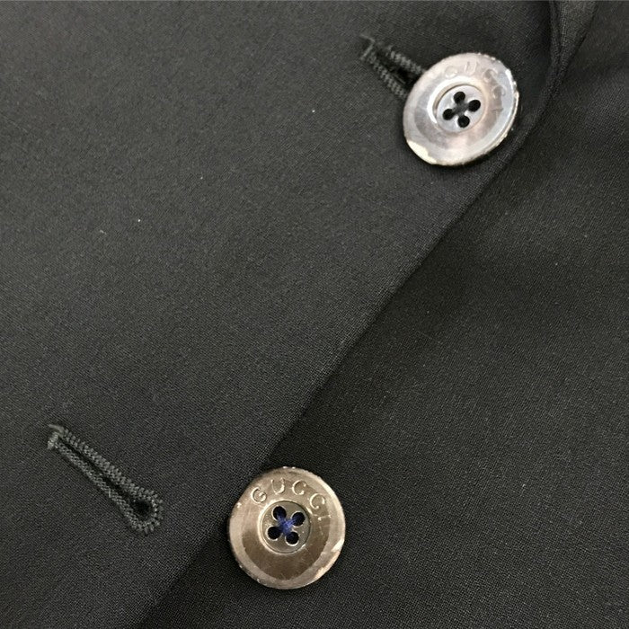 GUCCI グッチ テーラードジャケット レディース ウール シングルブレスト チェンジポケット チャコールグレー 中古 T1