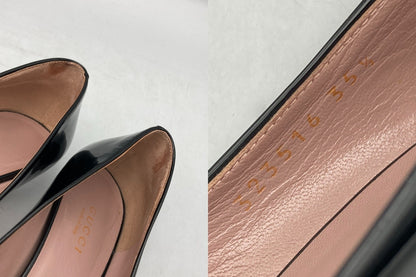 GUCCI グッチ パテントレザー ポインテッドトゥ パンプス 323516 ブラック サイズ35 1/2 レディース 中古 D4