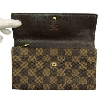 LOUIS VUITTON ルイヴィトン ダミエ エベヌ ポルトフォイユサラ 長財布 2つ折り 旧型 ブラウン N61734 中古 T1