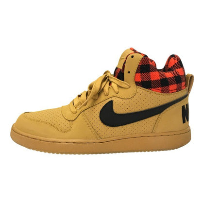 NIKE ナイキ コートバーロウ シューズ メンズ ミッドカット COURT BOROUGH LOW PREM チェック柄 ブラウン 26.0cm 844881 700 中古 T1