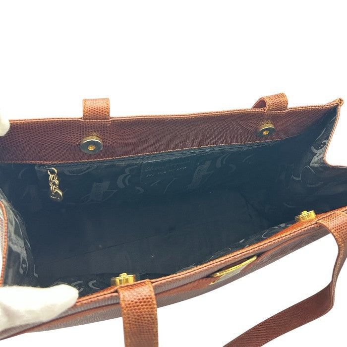 Salvatore Ferragamo サルヴァトーレ フェラガモ レザー トートバッグ 本革 ブランド レディース 鞄 ブラウン A4 通勤 お出かけ 中古 W４