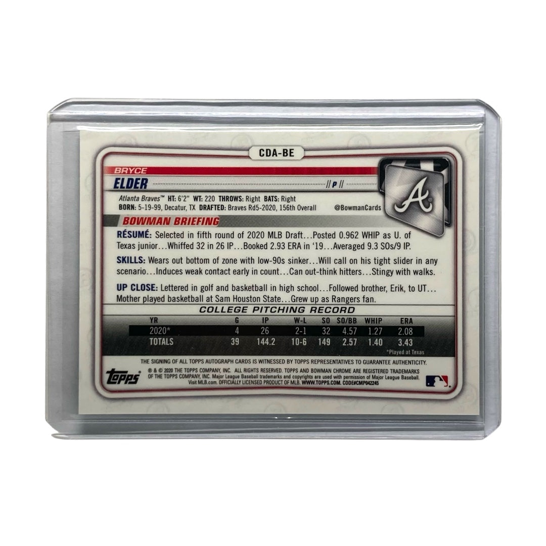 TOPPS MLBカード BOWMAN CHROME 1ST BRYCE ELDER BRAVES 94/99 #CDA-BE 中古 IT2