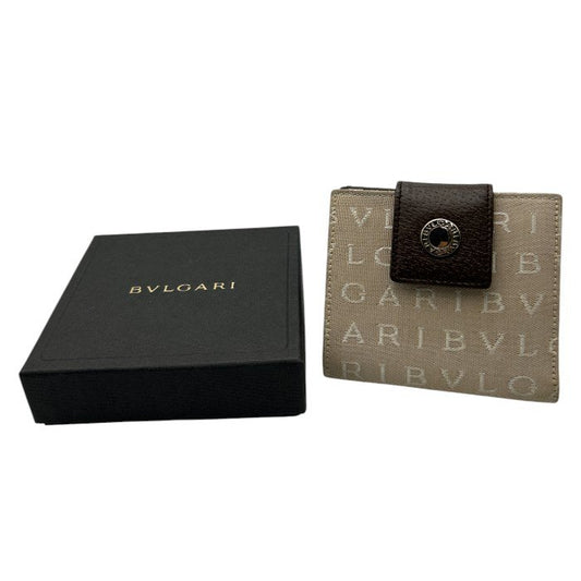 BVLGARI ブルガリ ロゴマニア 2つ折り 財布 小さめ コンパクト ブランド メンズ 中古 W４