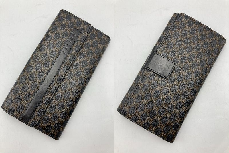CELINE セリーヌ マカダム Wホック 長財布 中古 D4