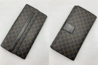 CELINE セリーヌ マカダム Wホック 長財布 中古 D4