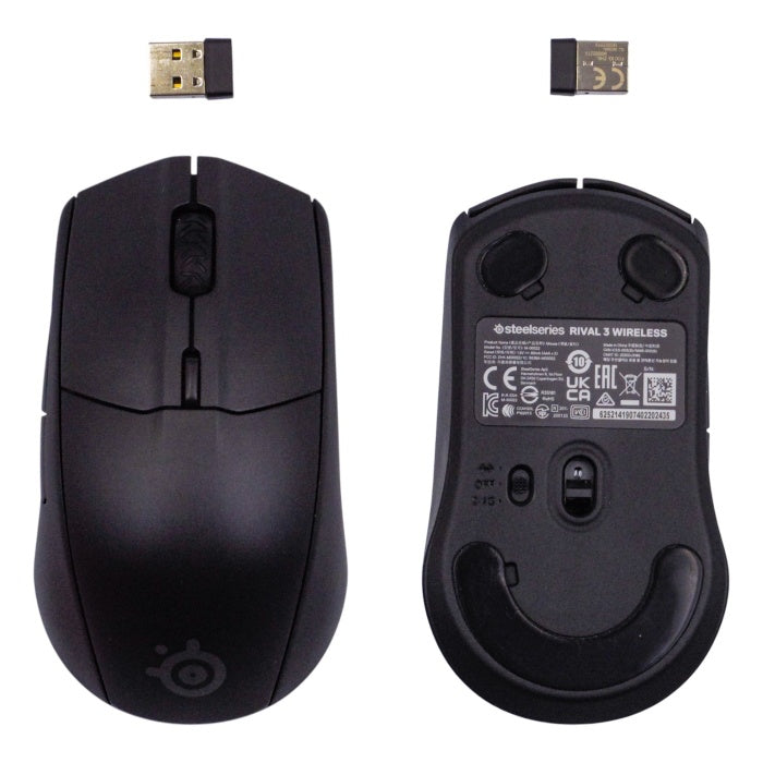 SteelSeries ゲーミングマウス 無線 ワイヤレス 2.4Ghz/Bluetooth対応 低遅延 Rival 3 Wireless 62521 中古 a1