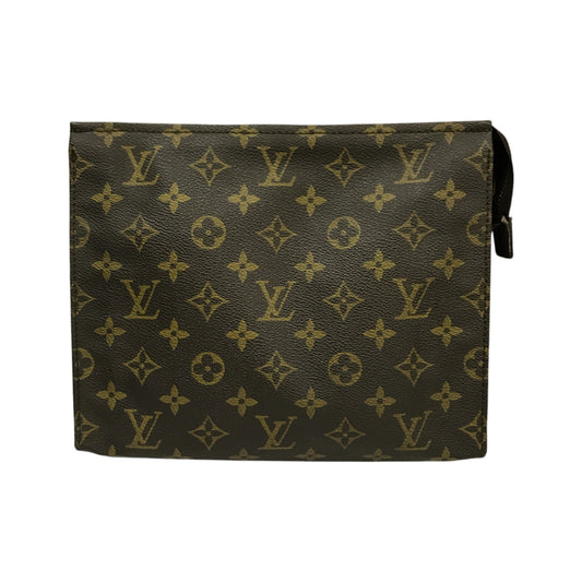LOUIS VUITTON ルイヴィトン モノグラム ポッシュトワレ レディース コスメ 化粧ポーチ セカンドバッグ PVC ブラウン 中古 T1