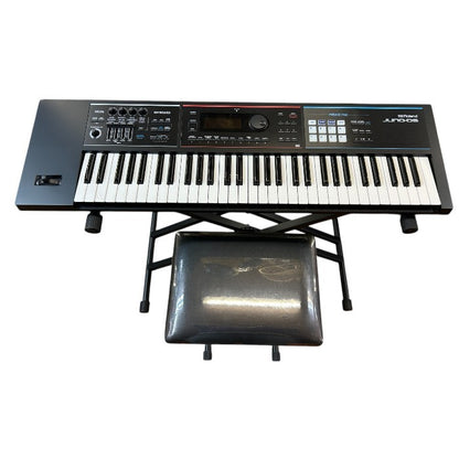 Roland ローランド 61鍵 シンセサイザー JUNO-DS61 楽器 スタンド付 椅子付 ダンパーペダル DP-10 中古 W４