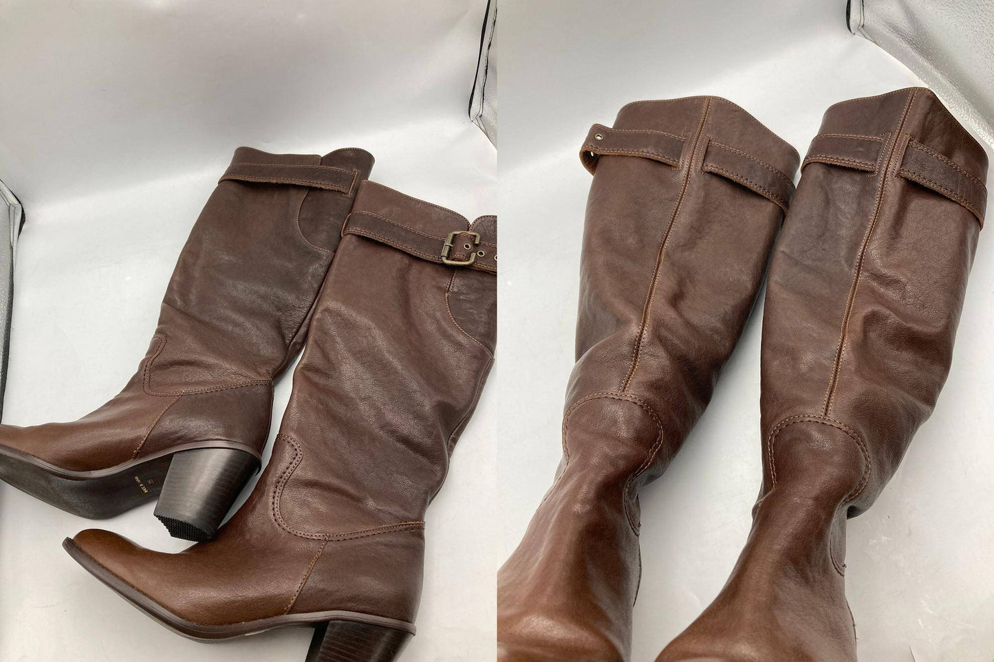 卑弥呼 レザー ロングブーツ ブラウン サイズ25cm 中古 D4