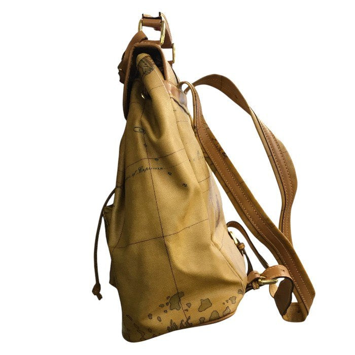 PRIMA CLASSE プリマクラッセ リュック ユニセックス オールシーズン 世界地図 ブラウン 中古 N1