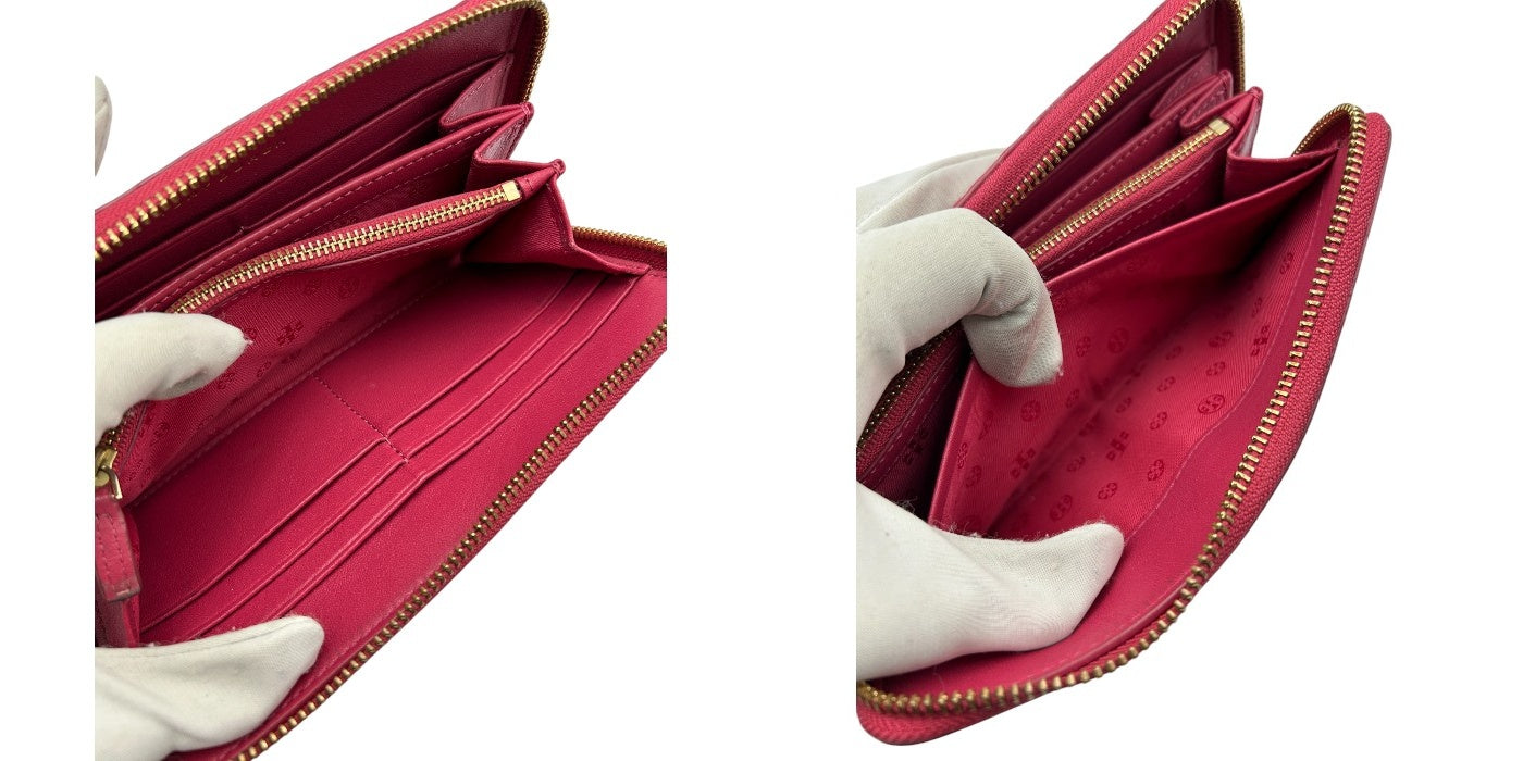 TORYBURCH トリーバーチ キルティング 長財布 ピンク ブランド 財布 レザー かわいい ラウンドファスナー 中古 W４