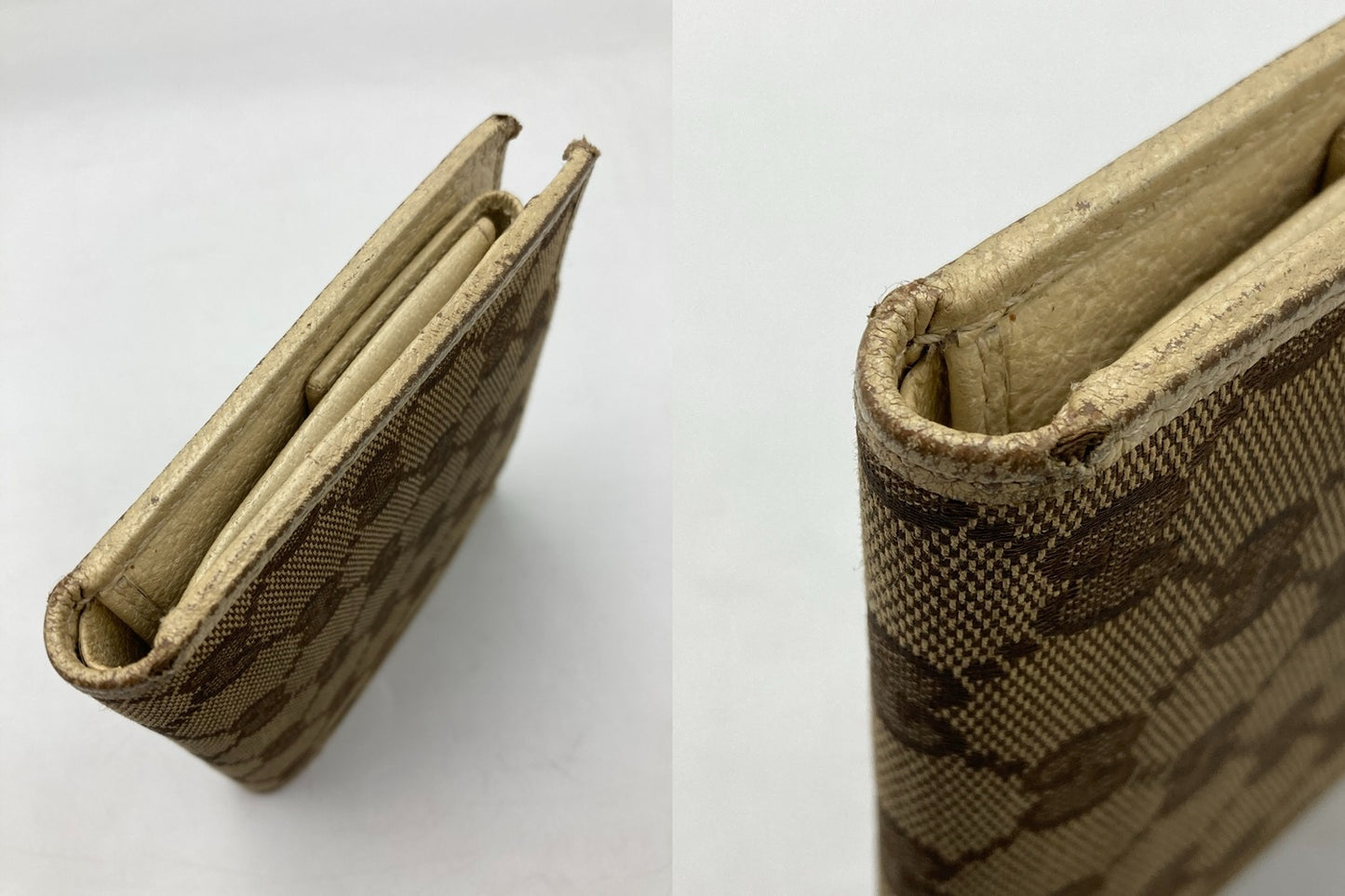 GUCCI グッチ GGキャンバス シェリーライン 二つ折り財布 181669 中古 D4