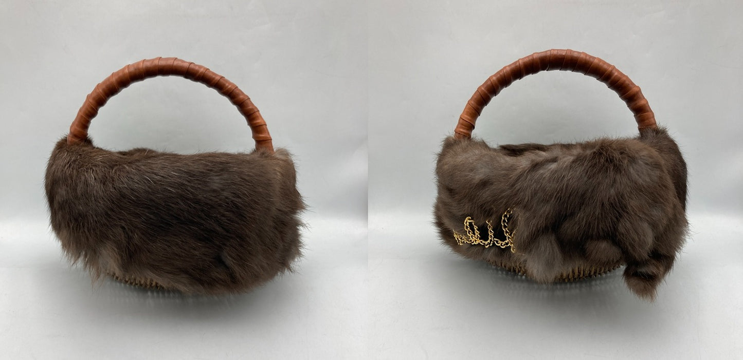 muveil ミュベール ラビットファー かごバッグ 中古 D4