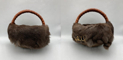 muveil ミュベール ラビットファー かごバッグ 中古 D4