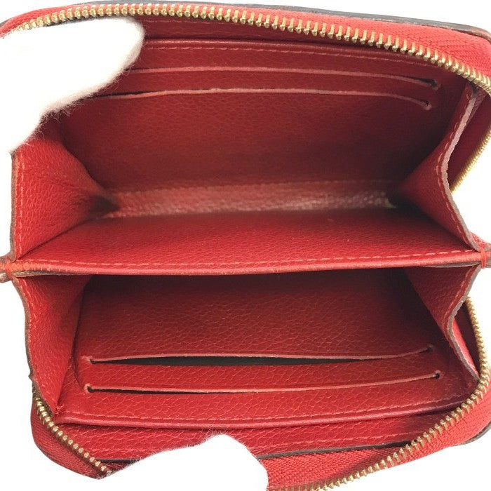 LOUIS VUITTON ルイ ヴィトン モノグラム アンプラント ジッピー コインパース ユニセックス ラウンドジップ 小銭入れ レザー スカーレット M63696 中古 T1