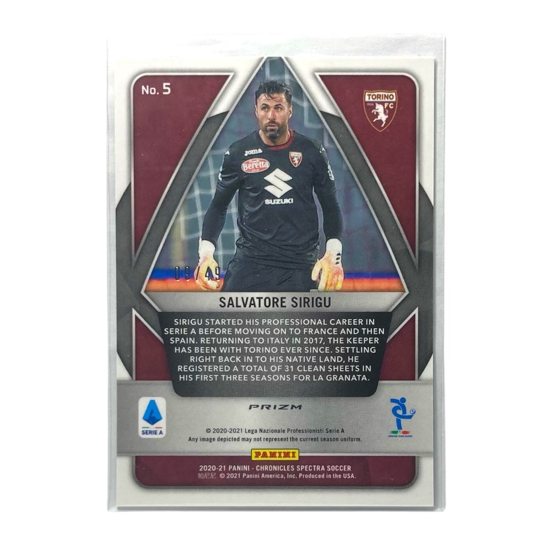 PANINI サッカーカード CHRONICLES SPECTRA PRIZM SALVATORE SIRIGU TORINO /49 #5 中古 IT2