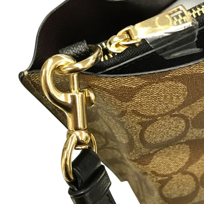 COACH コーチ ハンドバッグ レディース PVCシグネチャー 2way トート ショルダー 斜め掛け ブラウン C4250 中古 T1