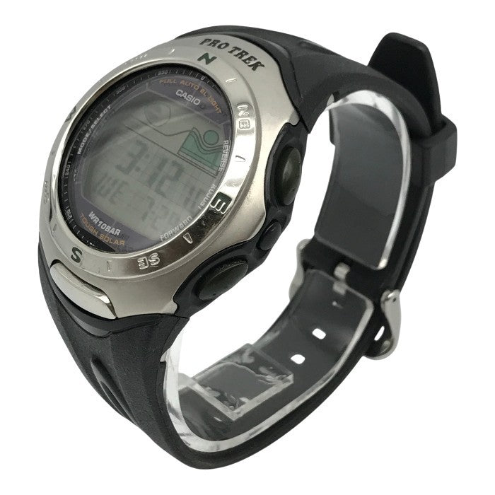 CASIO PROTREK 腕時計 メンズ デジタル タフソーラー オートライト トレッキング シルバー/ブラック PRS-200-1JF 中古 T1