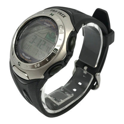 CASIO PROTREK 腕時計 メンズ デジタル タフソーラー オートライト トレッキング シルバー/ブラック PRS-200-1JF 中古 T1