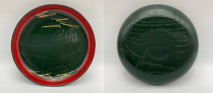 塗師 龍斎 木製 松葉 銘々皿 5客 中古 D4