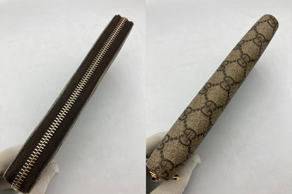 GUCCI グッチ GGスプリーム ラウンドファスナー長財布 212110 中古 D4
