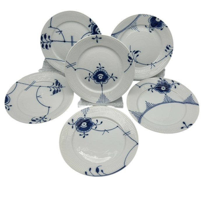 未使用品 ROYAL COPENHAGEN ロイヤルコペンハーゲン ブルーフルテッド 6枚 セット プレート 22cm 皿 大皿 洋食器 中古 W1